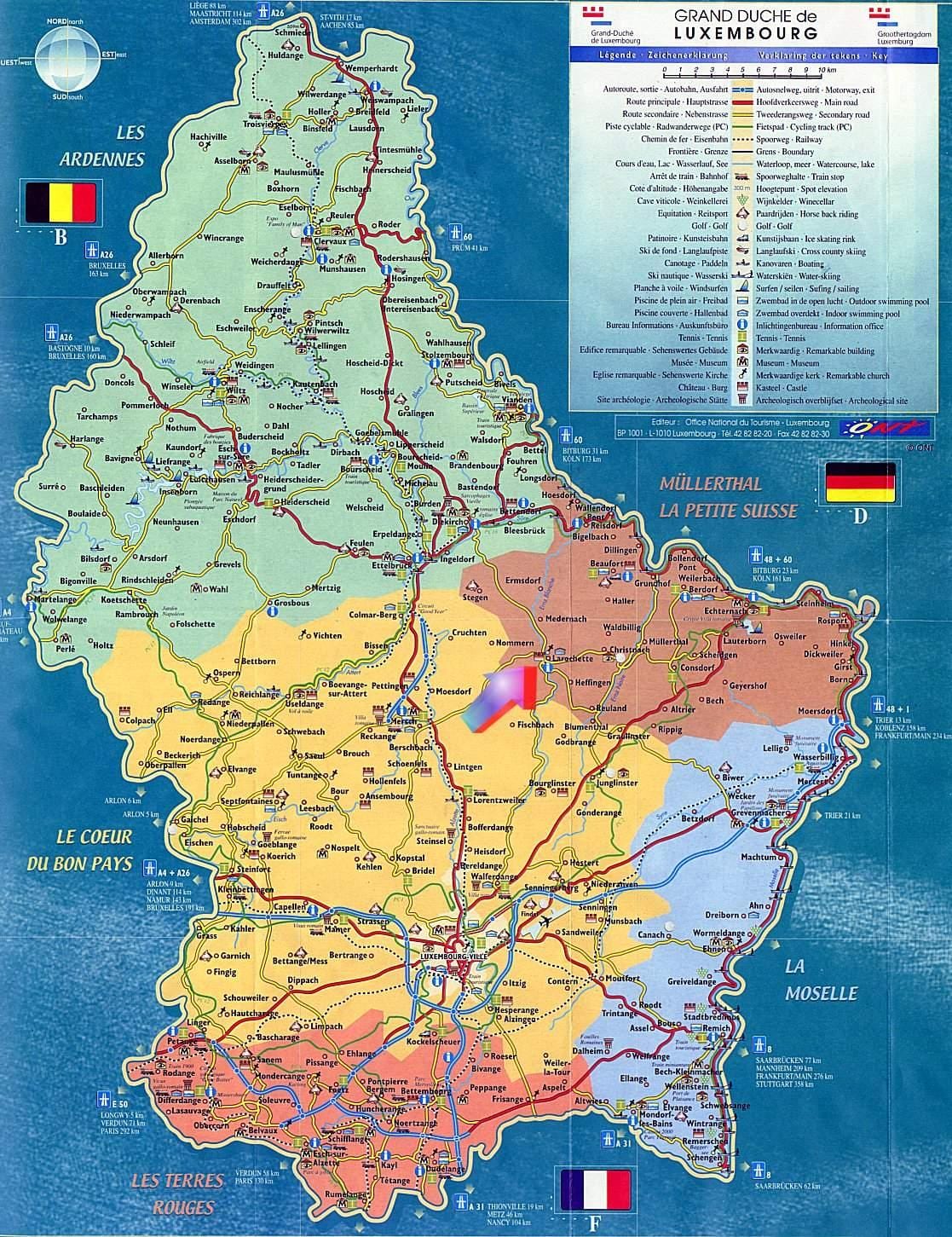карта Луксембурга знаменитости карта