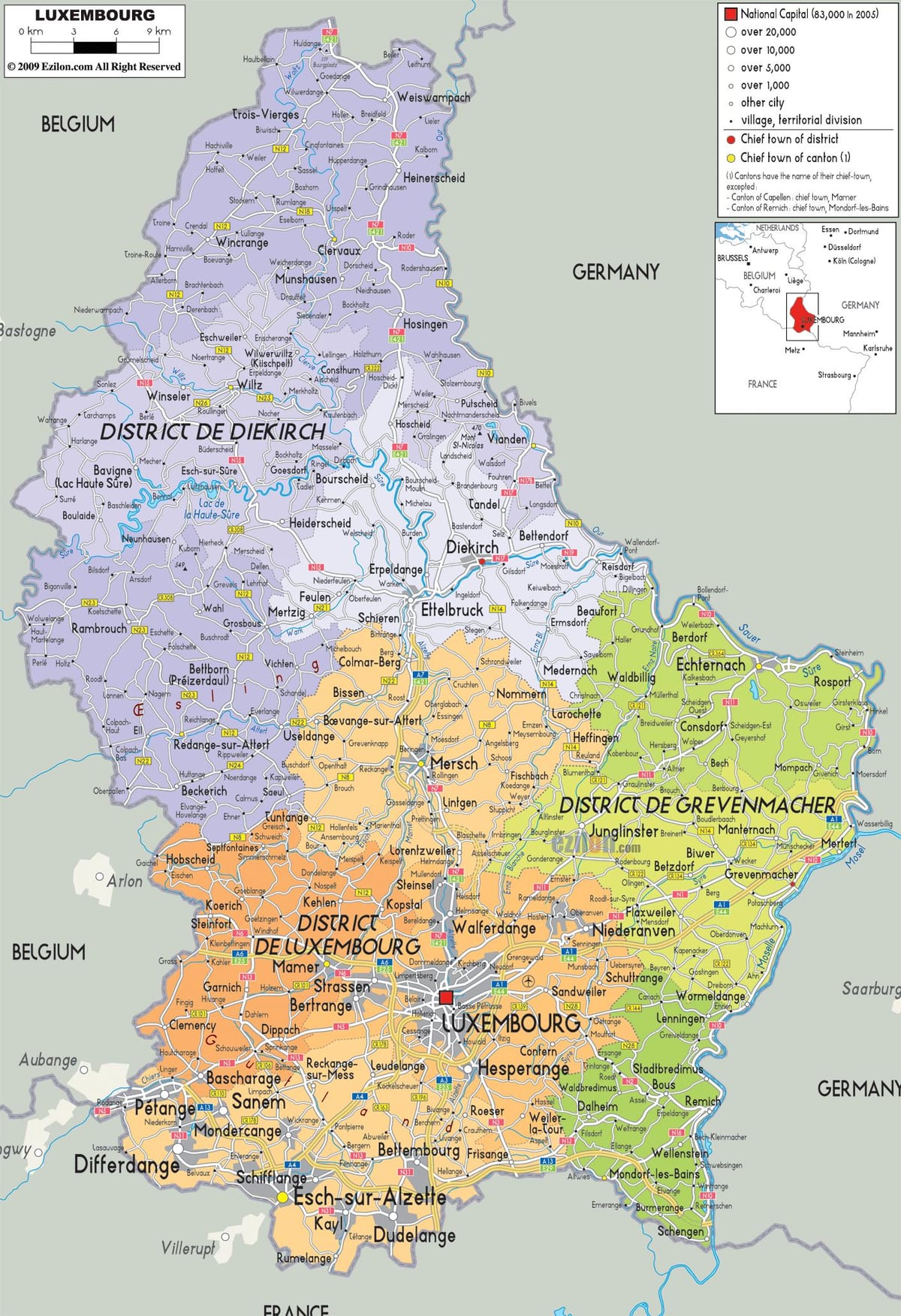 Луксембург карта земље