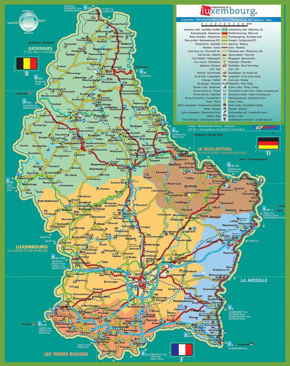 Луксембург знаменитости карта