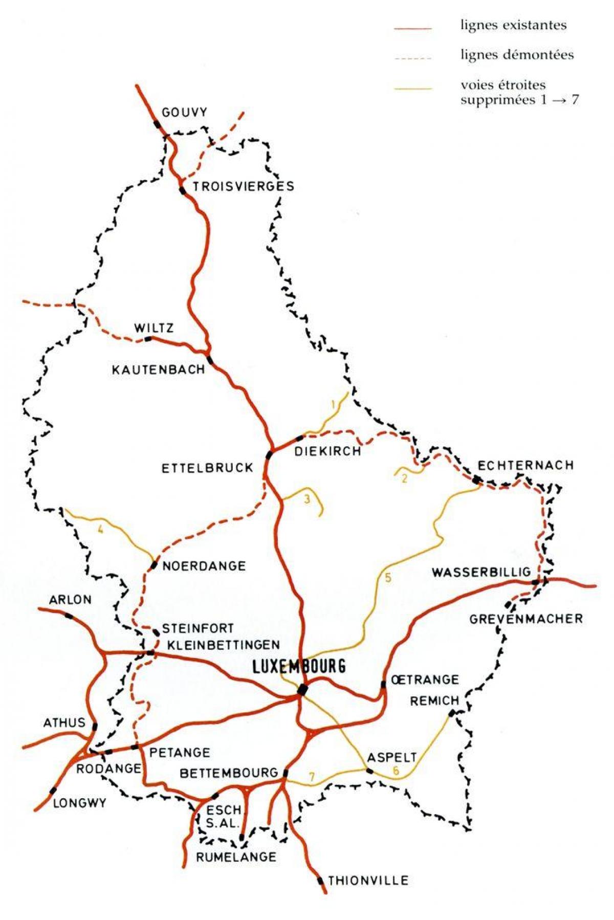 карта железничке станице Луксембурга