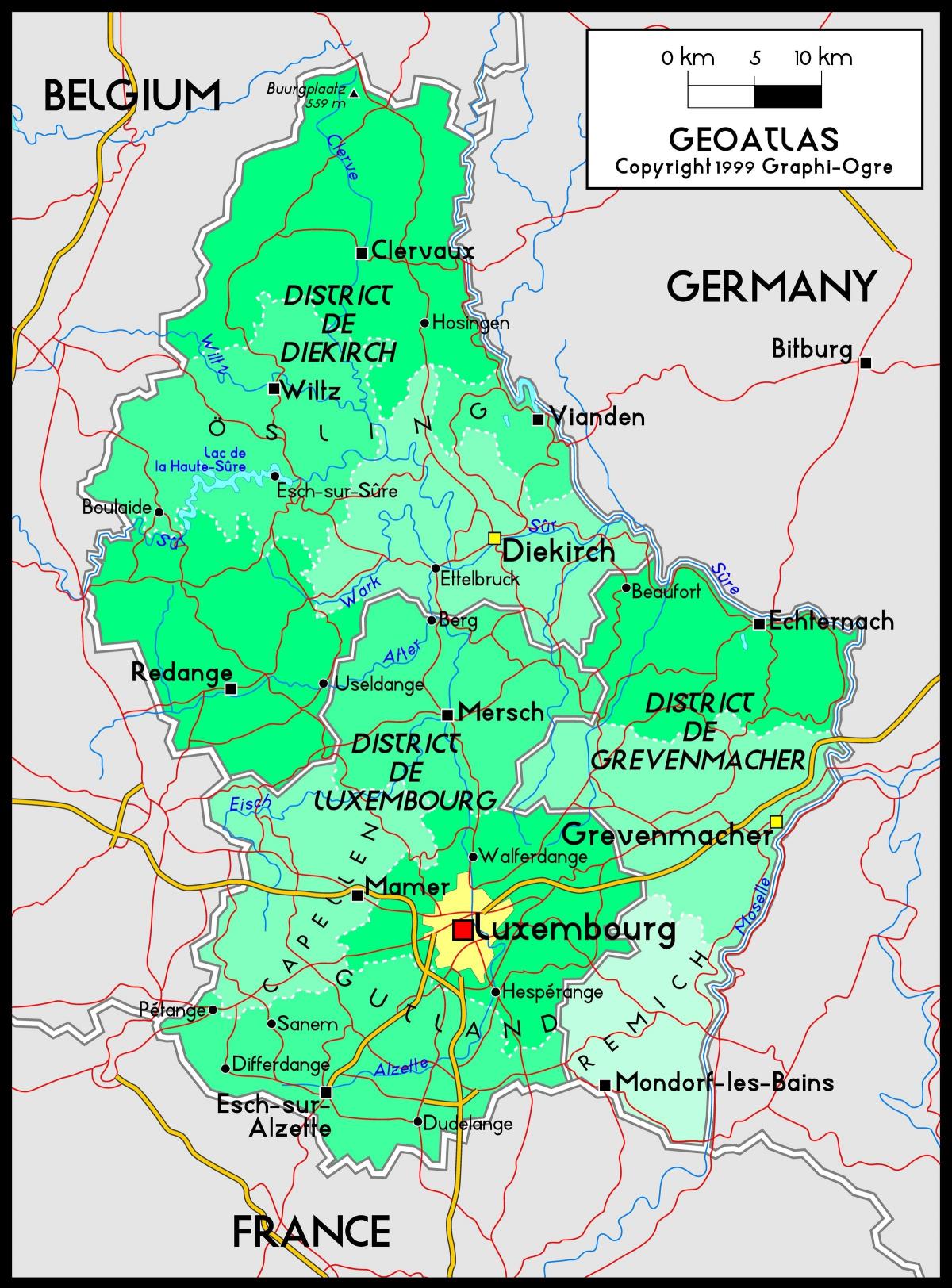 Луксембург локација на мапи 