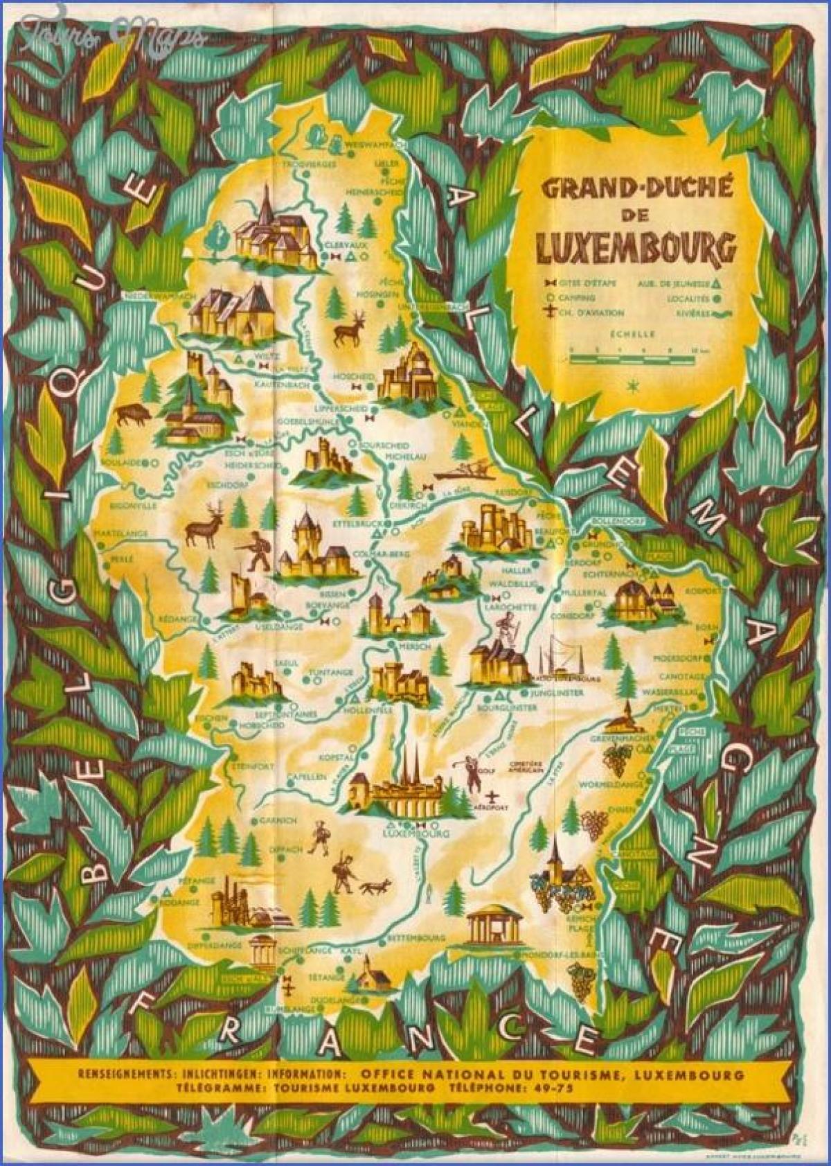 карта Луксембурга атракције