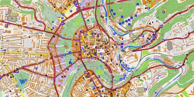 Карта центра града Луксембург 