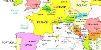 На мапи Европе Луксембург